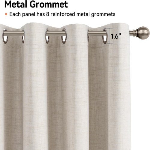 100% Blackout Shield Blackout Curtains - Thermal Insulated Room Darkening Drapes, Beige, 50" W x 84" L, 2 Panels