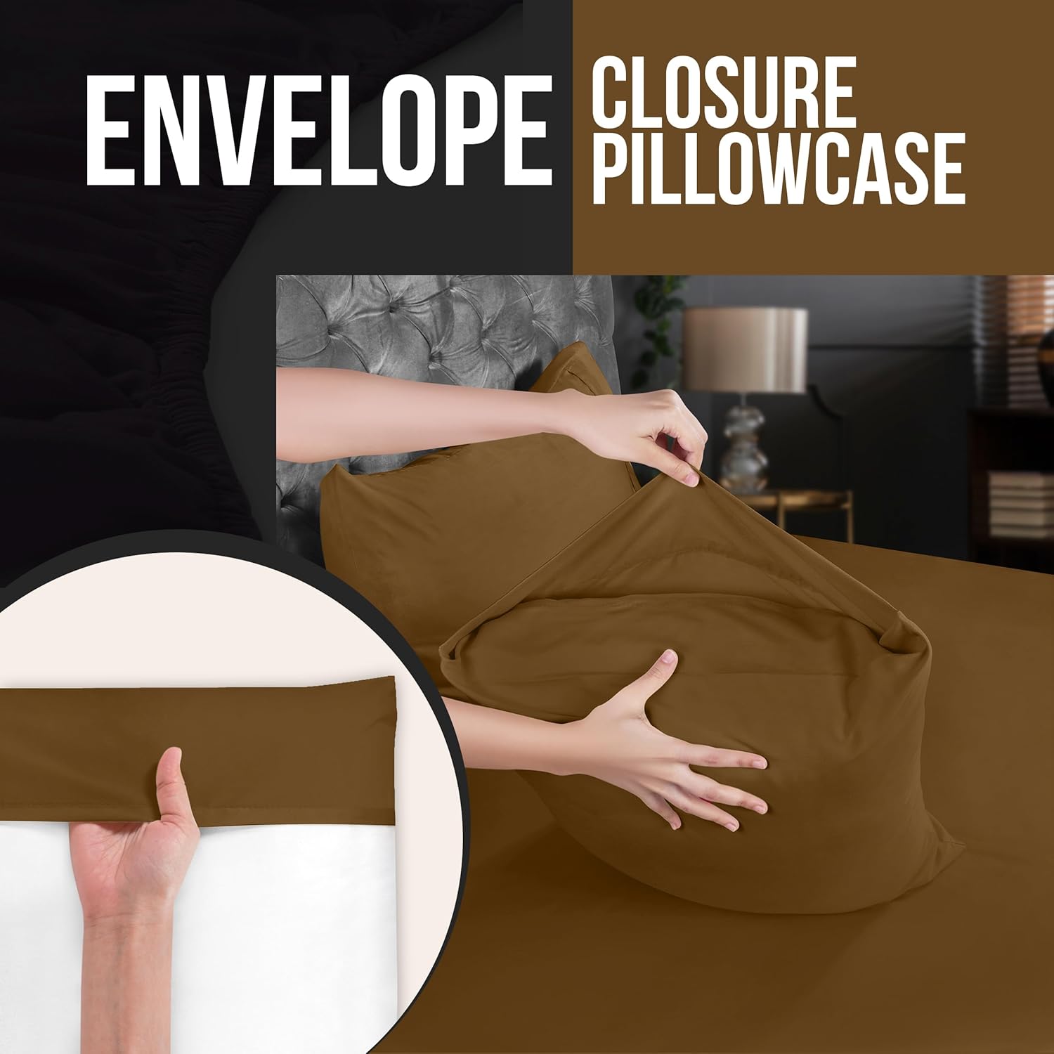Utopia Bedding Standard Pillow Cases - Soft Brushed Microfiber - 4 Pack | Fade Resistant 20 x 26 Inches (Mocha)