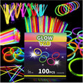 Glow Sticks Bulk Party Pack - 100PCS 8” Glow In The Dark Bracelets | Perfect For Halloween & Camping Fun