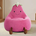 NEWBULIG Bean Bag Chair for Kids, Toddler Reading Comfy Sofa with Washable Soft Faux Rabbit Plush Cover, Kids Eggplant Bean Bag Chair for Bedroom, Playroom Living Room, Ages 4-12, 31 Inch, Rose Red
