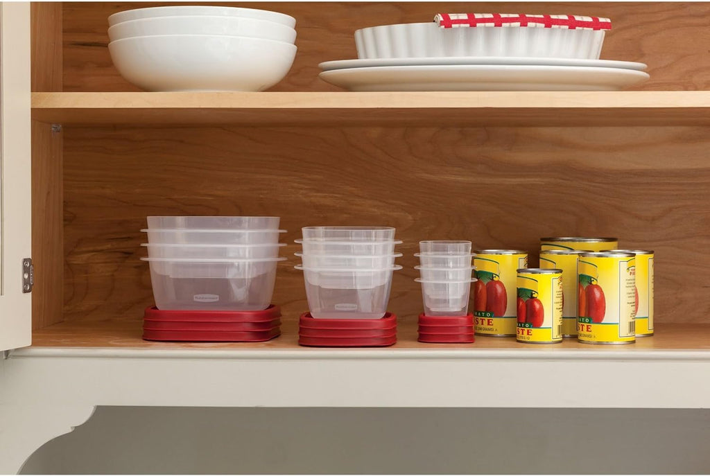 Rubbermaid Easy Find Lids | 18-Piece Food Storage Container Set in Racer Red - Airtight & Stackable