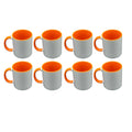 Sublimation Mugs 11 Oz, Orange Inner & Handle - Premium Coffee Cups for Heat Press Projects - Versatile Coffee Mug Design Ideal for Personalized Creations, 8 Piece Set