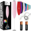 Zulay Kitchen Milk Frother Handheld Electric Whisk with AA Duracell Batteries – Durable Drink Mixer for Coffee, Lattes, Cappuccinos & More - Pink