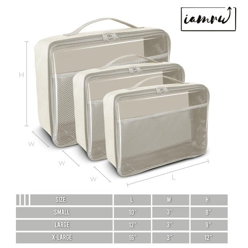 IAMRU Toy Storage Bag, On the Go Toy Storage Organizer, Car Toy Organization, Blocks Travel Bag, Activity Bags for kids, Traveling Carrying Case, Storage Organizer (Large 4pc Beige Bags)