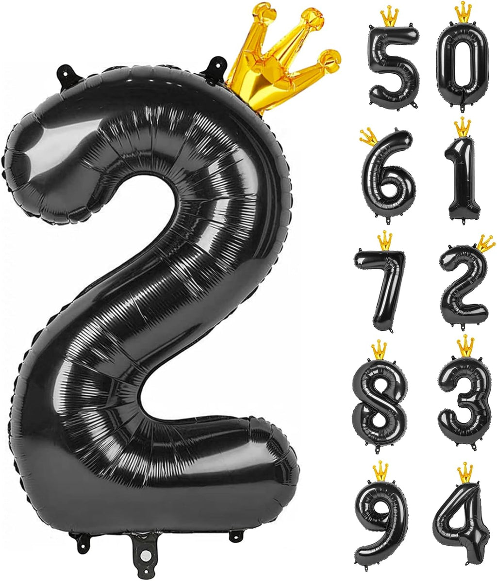 40 Inch Number 2 Balloons by Black 2 - Perfect for 2nd Birthday Party Decorations