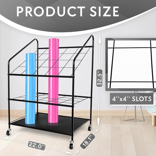 Blueprint Holder Storage Organizer - 20-Compartment Blueprint Rack for Posters, Maps & Papers