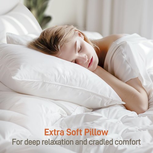 Sylvaris Hypoallergenic Viscose from Bamboo Soft Pillow with Down Alternative Filling, Queen Pillow,Breathable, Moisture-Wicking, Luxury Hotel Quality, Ideal for All Sleeper, Oeko-Tex Certified