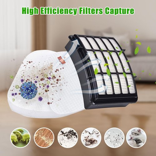 MZY LLC Vacuum Filter Replacement for Shark Navigator Lift Away NV350 NV351 NV352 NV355 NV356 NV357 NV358 UV440 Replacement Parts 2 Hepa Filter + 4 Foam + 1 Brush Roller + 2 Belt + 2Wheels