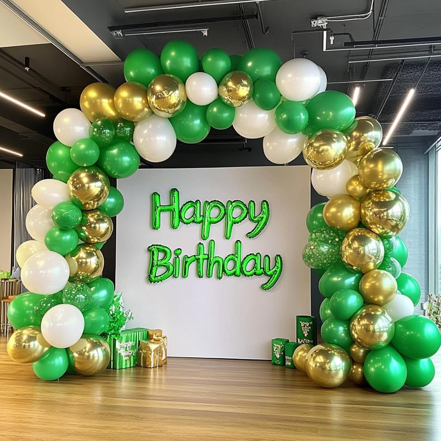 RUBFAC Green Latex Balloons - 129pcs in Various Sizes for Christmas & Party Decorations | 5-18 Inch