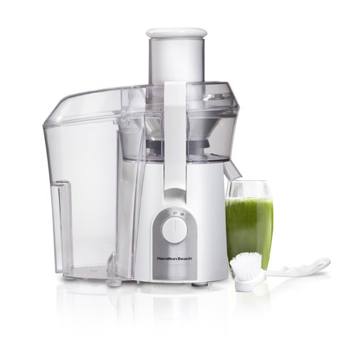 Hamilton Beach Juicer Machine, Big Mouth 3” Feed Chute for Whole Fruits and Vegetables, Easy to Clean, Centrifugal Extractor, Vegetable & Fruit Juicer, BPA Free, 800W Motor, White