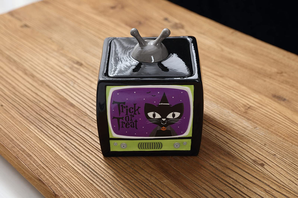 Stephanie Imports Trick or Treat - Vintage TV Halloween Themed Fall Holiday Ceramic Cookie Jar