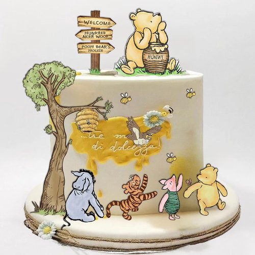 Winnie Cake Toppers for Baby Shower Decorations Classic Winnie Cake Cupcake Decorations for Birthday Party Decorations