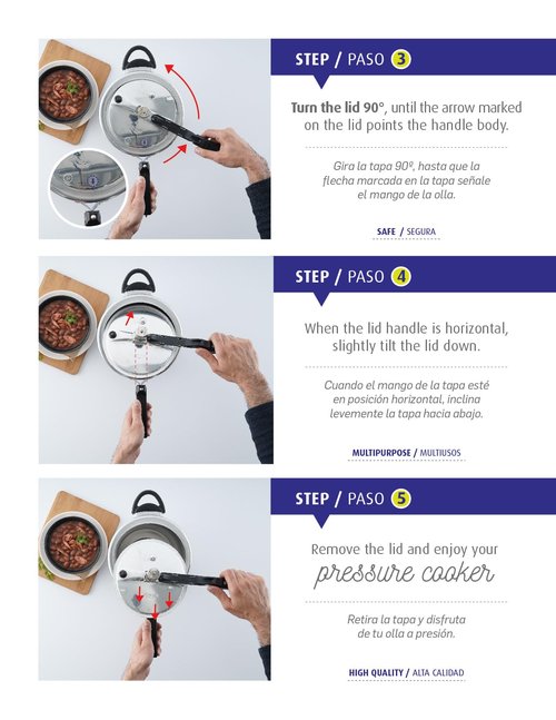 Universal (6.3 Quart / 6 Liter) Pressure Cooker, 7 Servings, Aluminum Pressure Cooker With Multiple Safety Systems and Heat Resistant Handles For Stews, Soup, Meat, and Beans