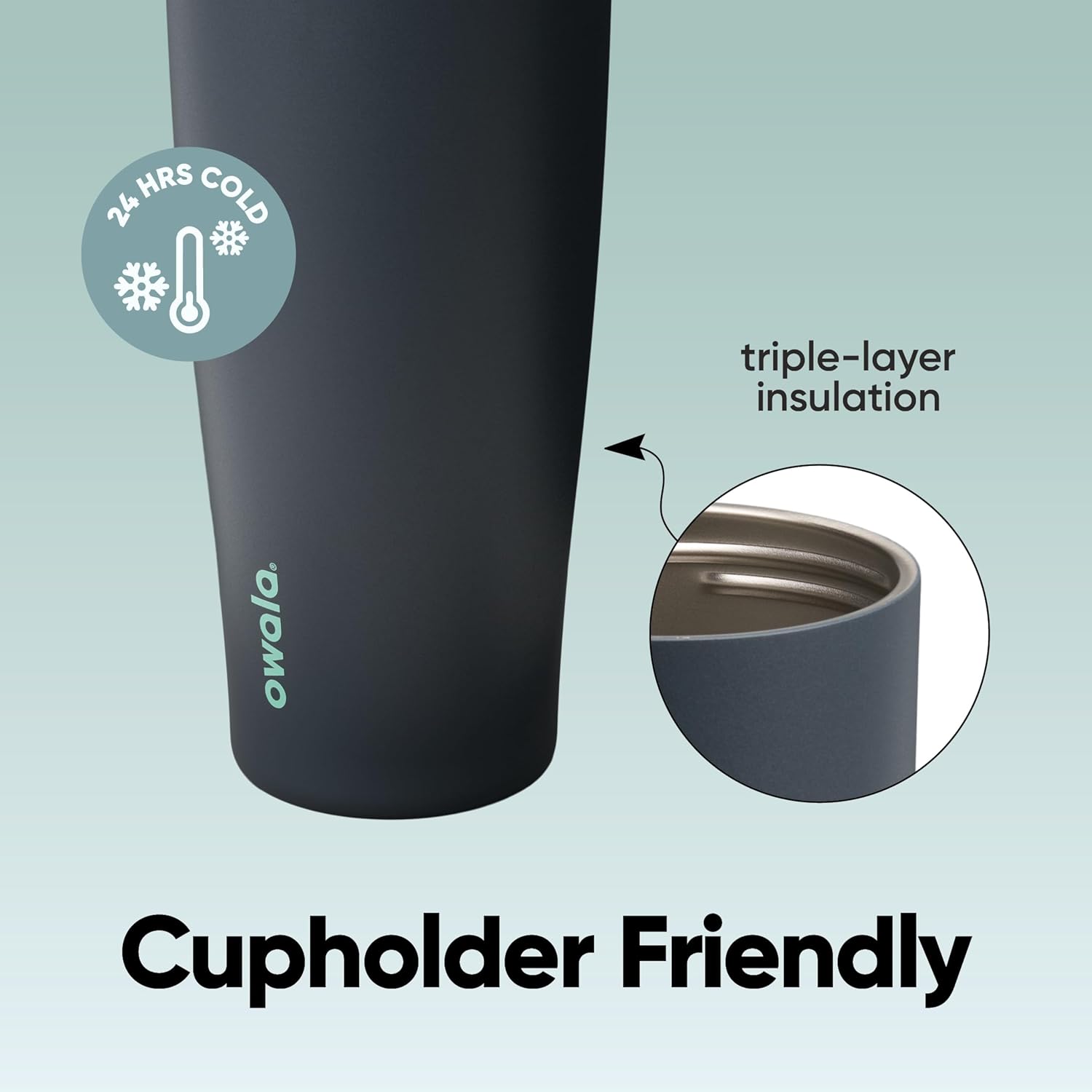 Owala FreeSip Tumbler - Insulated Stainless Steel Water Bottle with Built-In Straw | 40oz, BPA Free, Leak Proof, Foggy Tide