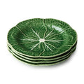 Le Jardin Cabbage 3D SALAD/DESSERT PLATES, SET OF FOUR - 9" Sculpted Green Stoneware Leaf Plates – Seasonal Spring & Summer Tableware for Fresh, Nature-Inspired Dining and Entertaining