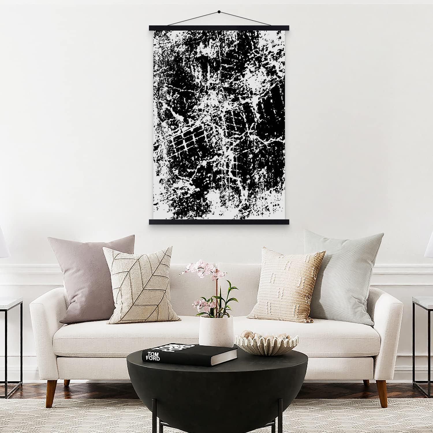 Skiennix Magnetic Light Wood Poster Frame - 15" Hanger for Photos & Artwork | Black Finish
