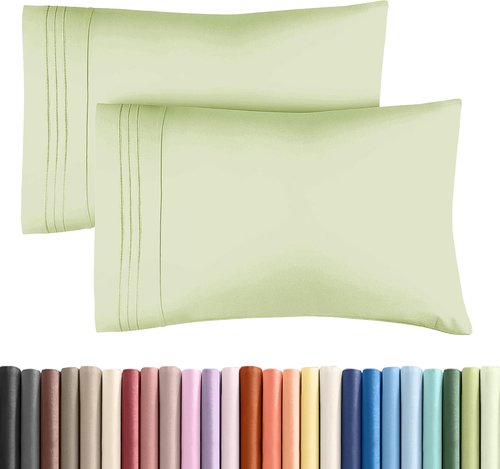 King Pillow Cases by [Brand Name] - Ultra Soft Hotel Quality Covers | Comfy & Wrinkle-Free - Light Sage Green - Set of 2