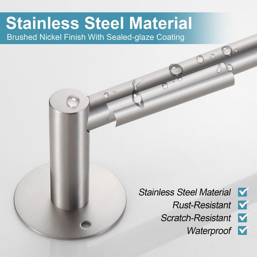BVL Towel Racks for Bathroom 4 Pieces,Brushed Nickel Stainless Steel Bathroom Accessories Set Wall Mounted Included 24 Inches Towel bar,Towel Holder,Toilet Paper Holder,Robe Hook