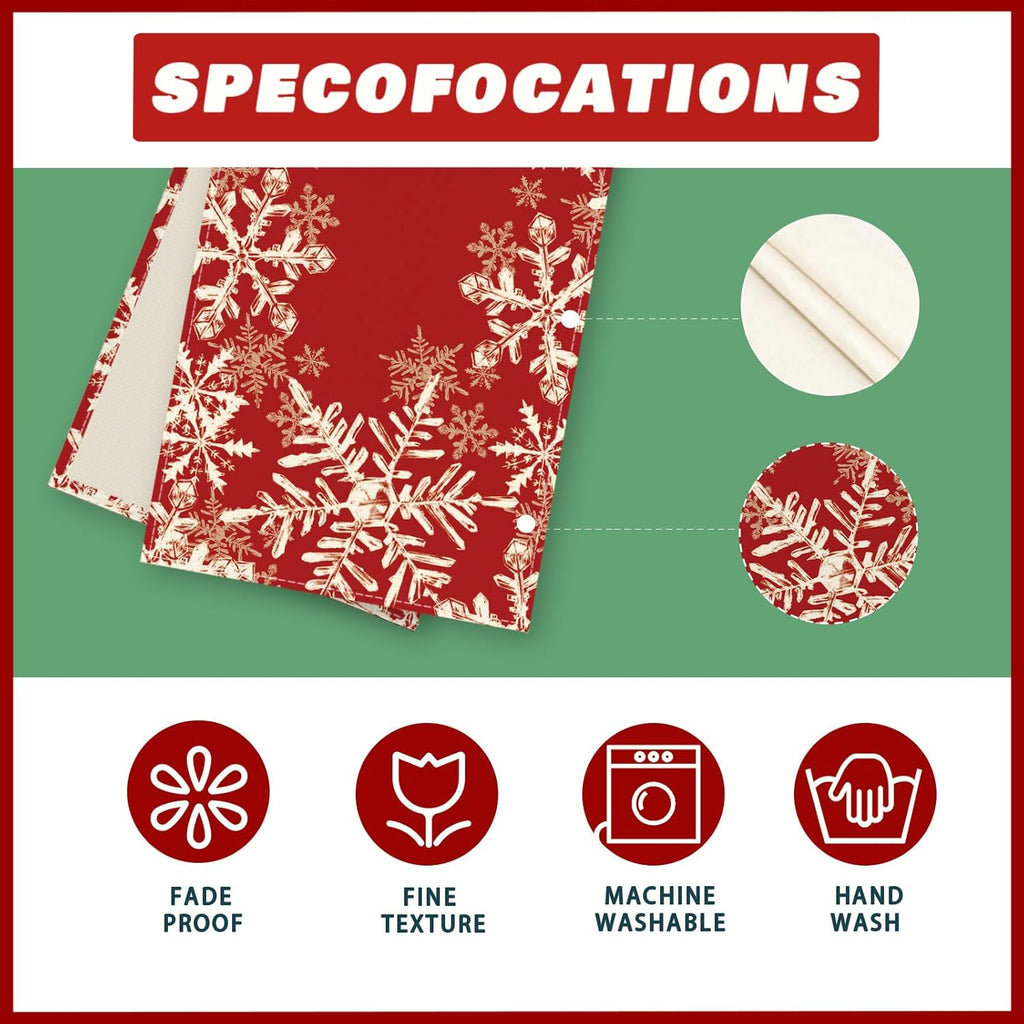 XCHI Red Snowflakes Table Runner - Winter Christmas Holiday Decor for Home Kitchen | 13x72 Inch