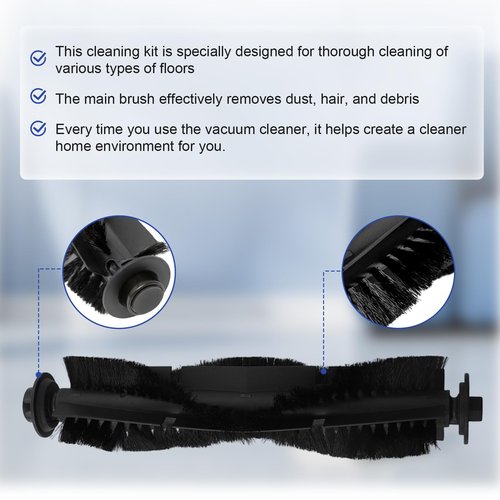 9pcs Vacuum Parts For BObsweep For in/For Robotic Vacuum Cleaner Accessories, 1 Main / 2 Side Brushes, 2 Replacement, 2 Microfiber Mop Pads, 2 Bags
