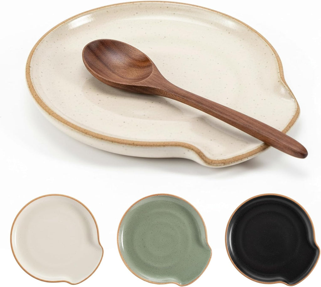 Beautiful Ceramic Spoon Rest - Perfect Kitchen Countertop Holder | Easy to Clean & Dishwasher Safe
