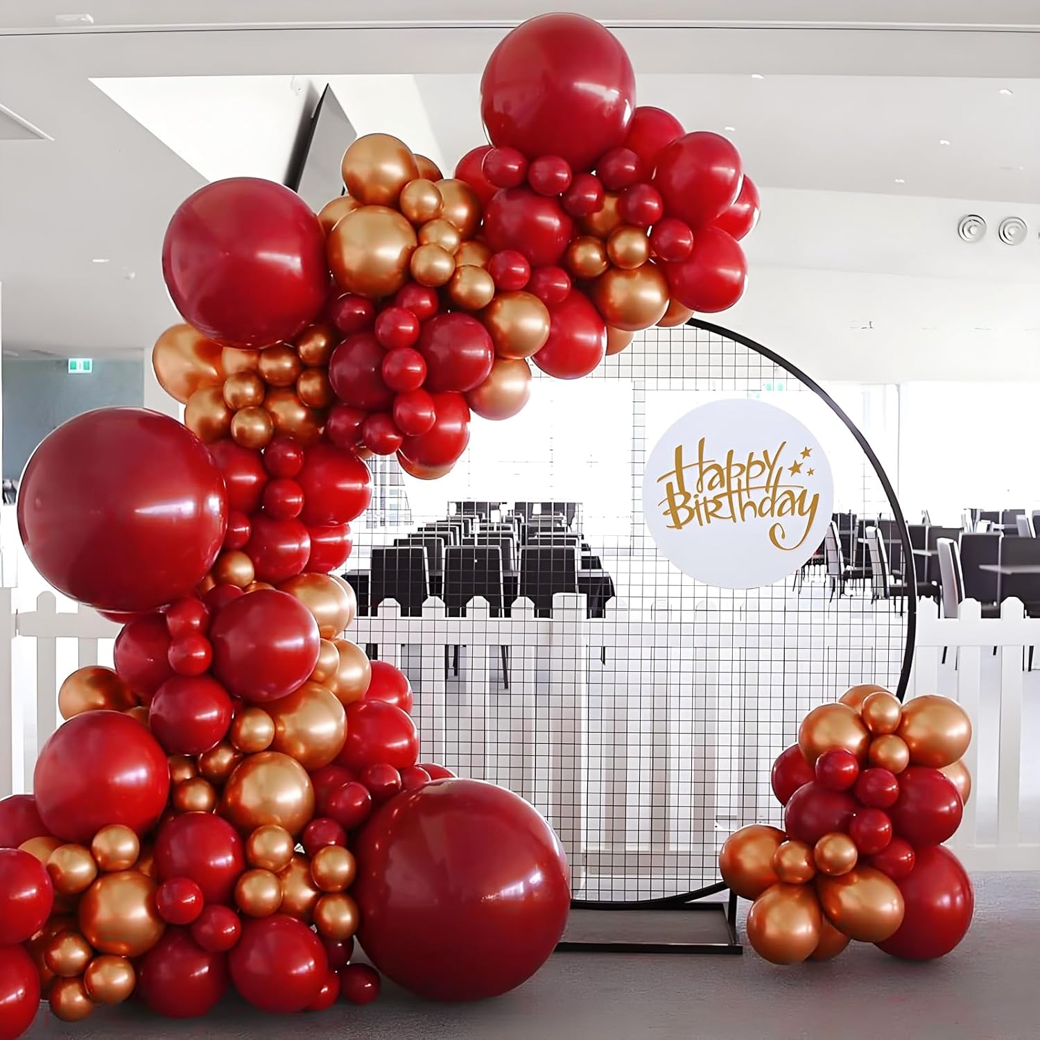 Skiennix Dark Red Balloon Arch Kit - 122 Pcs in Various Sizes for Weddings, Bridal Showers & Birthdays
