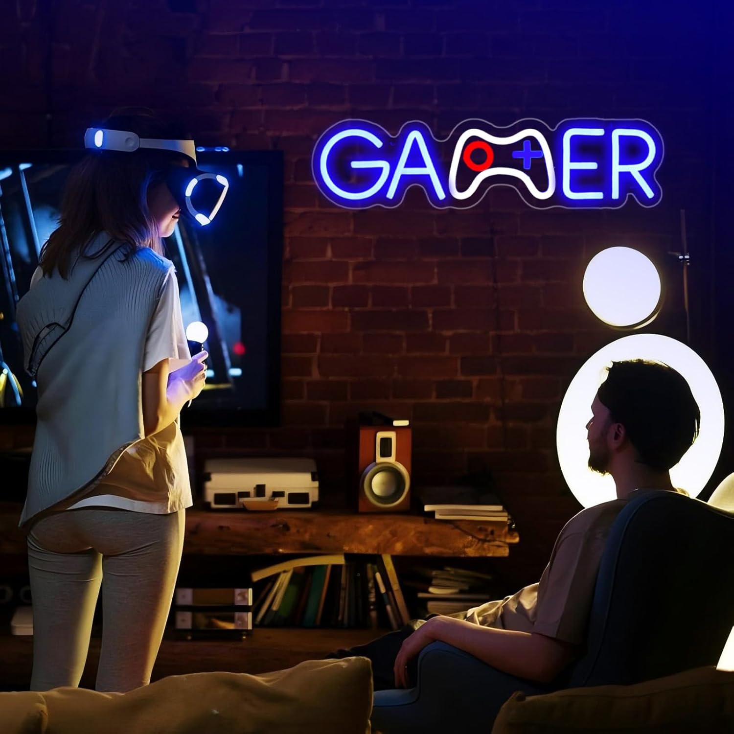 Skiennix Gamer Neon Sign - LED Wall Decor for Gaming Rooms | USB Powered Light Up Sign for Teen Boys