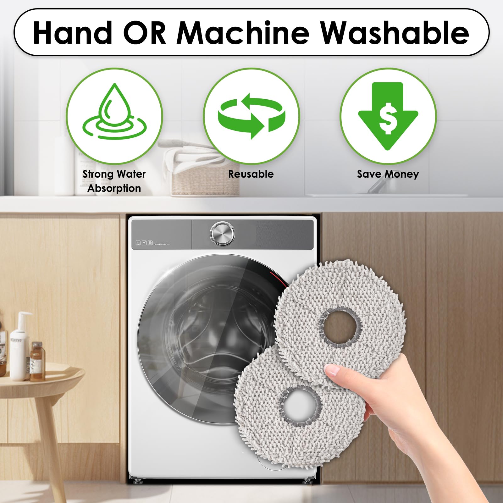 (4 Pack) Mop Pads for ECOVACS DEEBOT T30 Pro Max/ T30 Pro Omni/ T30S/ T30S Combo/ T30C Omni/ X5 Pro Omni/ X2 Omni X2 Pro T20 Omni X1 Omni X1 PRO Omni X1 PLUS T10 Omni T10 Turbo Yeedi M12 Pro+ X1 Turbo