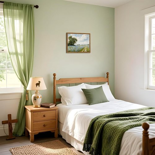 Framed Vintage Canvas Wall Art - Rustic Country Landscape Wildflower Field Decor | 8x10 Inch