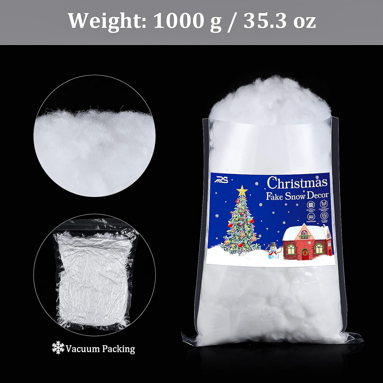 Ruisita Christmas Fake Snow Decor - Fluffy Cotton-Like Snow Blanket for Holiday Crafts | 2 Pack