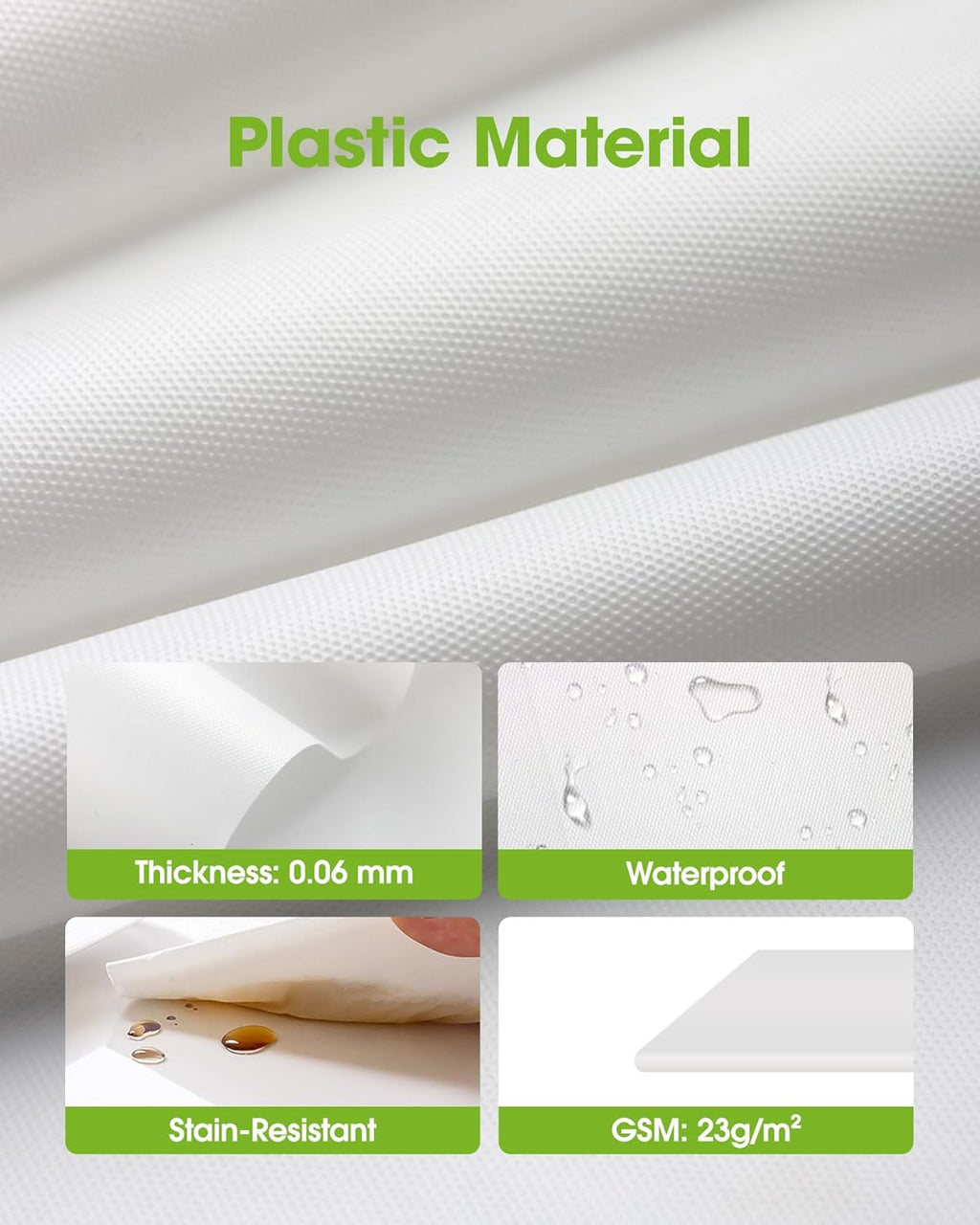 Pureegg Disposable Table Cloths - 20 Pack, 54 x 108 Inch, White Rectangle for Parties & Weddings