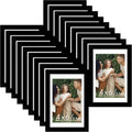 JCJMY 18-Pack 4x6 Picture Frames - Black Gallery Wall Frame Set for Tabletop & Wall Decor