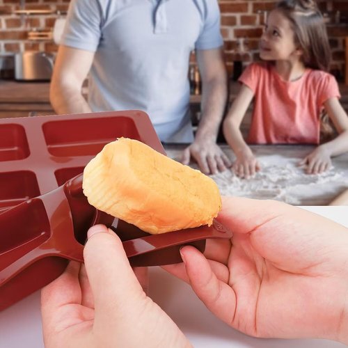 YJWYDM 2 Pack Silicone Mini Loaf Pan, 12 Cavity Mini Bread Pan Brownie Pan Non-Stick Silicone Baking Molds for Baking Loaf Cake, Bread, Brownie, Cornbread, Cheesecake, Chocolate & Cupcakes