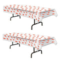 Beistle Red and White Crawfish Tablecovers, 2-Pack Plastic Tablecloths for Crawfish Boil Parties, Seafood Feast Decorations, Summer Picnic and Cajun Cookout Table Settings, 54” x 108”