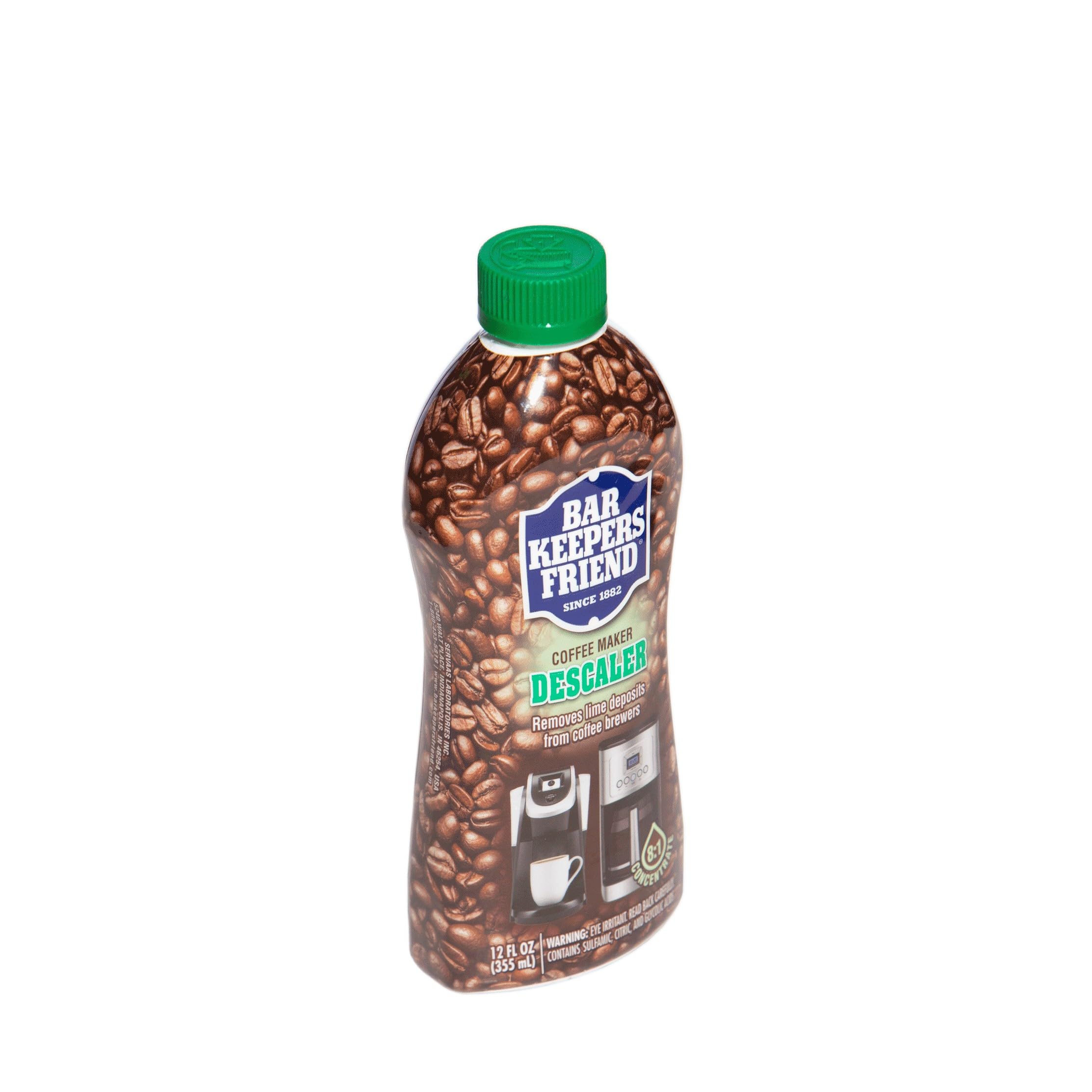 Bar Keepers Friend Coffee Maker Descaler (12 oz) - Removes Mineral Deposits from Espresso Makers and Automatic Drip and Single-Cup Coffee Makers