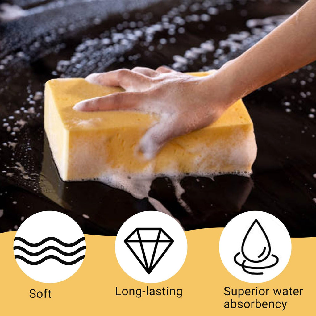 30 Pcs Large Sponges Bulk 7.5 x 5.5 x 1.9 Inch Yellow Grouting Sponge Non-Scratch Scrubber Car Wash Thick Heavy Duty Scrub Sponges Multifunctional Sponge for Cleaning Dishes Car Tile Crafts Supplies