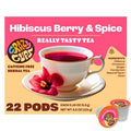 Crazy Cups Hibiscus Berry & Spice Herbal Tea Pods, 22 Count, Kosher Certified, Fruity & Spiced Blend with Cinnamon, Ginger & Clove | K Cup Compatible, Hot or Iced Herbal Tea