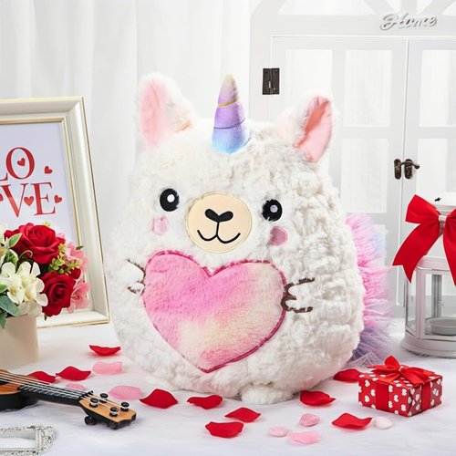 Leyndo Cute Unicorn Plush Pillow 14 Inch Llamacorn Stuffed Animal, Soft Pink Plush Toy Gift for Girls, Birthday Anniversary Easter Gift