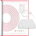 Skiennix Silicone Baking Mat - Super Large 32x24 Inch Non-Stick Pastry Mat with Dough Scraper & Ties