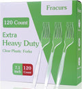 7.1 Extra Heavy Duty Plastic Forks - 120 Count Premium Disposable, BPA-Free & Heat Resistant for Parties
