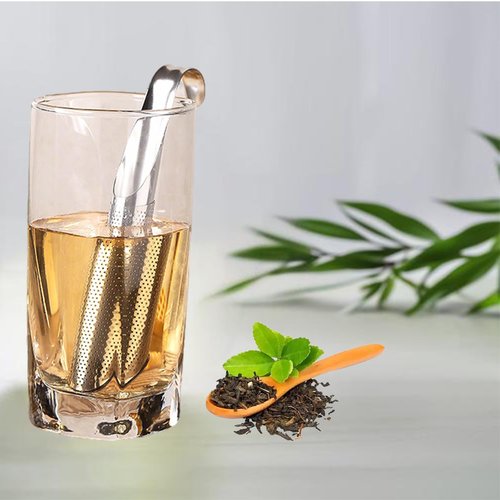CEYAZYE 3PCS Stainless Steel Tea Infuser Set for Loose Leaf Tea, Includes Elegant Spoon and Cleaning Brush, Perfect Fine Mesh Strainer, Metal Diffuser, Pipe Tea Steeper for Loose Tea, Coffee, Spices