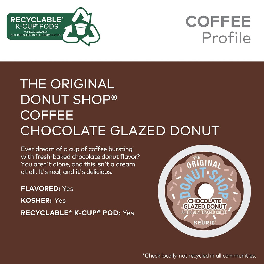 Original Donut Shop Coffee | Chocolate Glazed Donut K-Cup Pods - Medium Roast, 72 Count