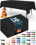 Pureegg Disposable Plastic Table Cloths - 10 Pack, 54 x 72 Inch, Leakproof & Sturdy for Halloween Decor