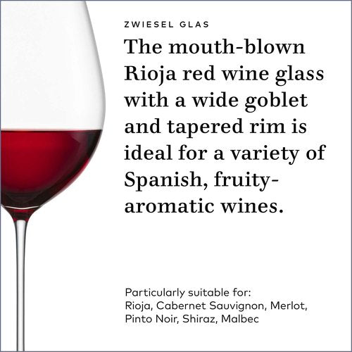 ZWIESEL GLAS Enoteca Rioja Red Wine Glass (Set of 2), Hand Blown Crystal Glasses for Red Wine, 23 Ounce