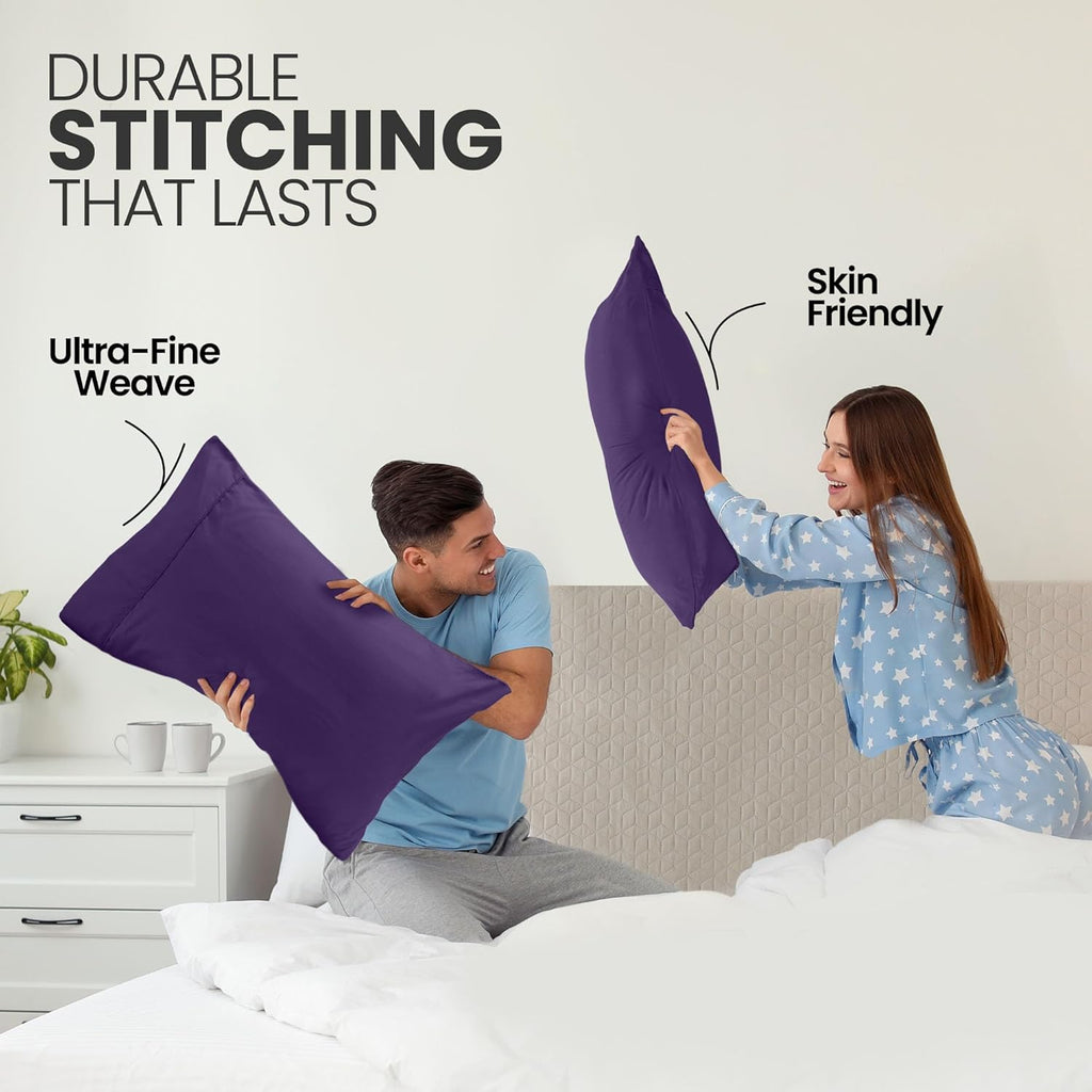 Utopia Bedding Queen Pillow Cases - Soft Brushed Microfiber - Fade Resistant | 20 x 30 Inches, Eggplant - 2 Pack