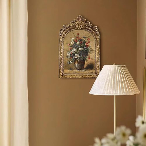 FOLKOR Framed Wall Art - Vintage Wildflower Still Life Canvas Print with Gold Frame | 5x7 for Kitchen & Dining Room