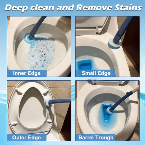 XRIONELL 60pcs Disposable Toilet Wand Refills，Compatible with Most Toilet Brushes，5X Cleaning Power Toilet Bowl Cleaners，No Falling Apart，Upgrade Fiber Cleaner Heads，for Closestool Bathroom Cleaning