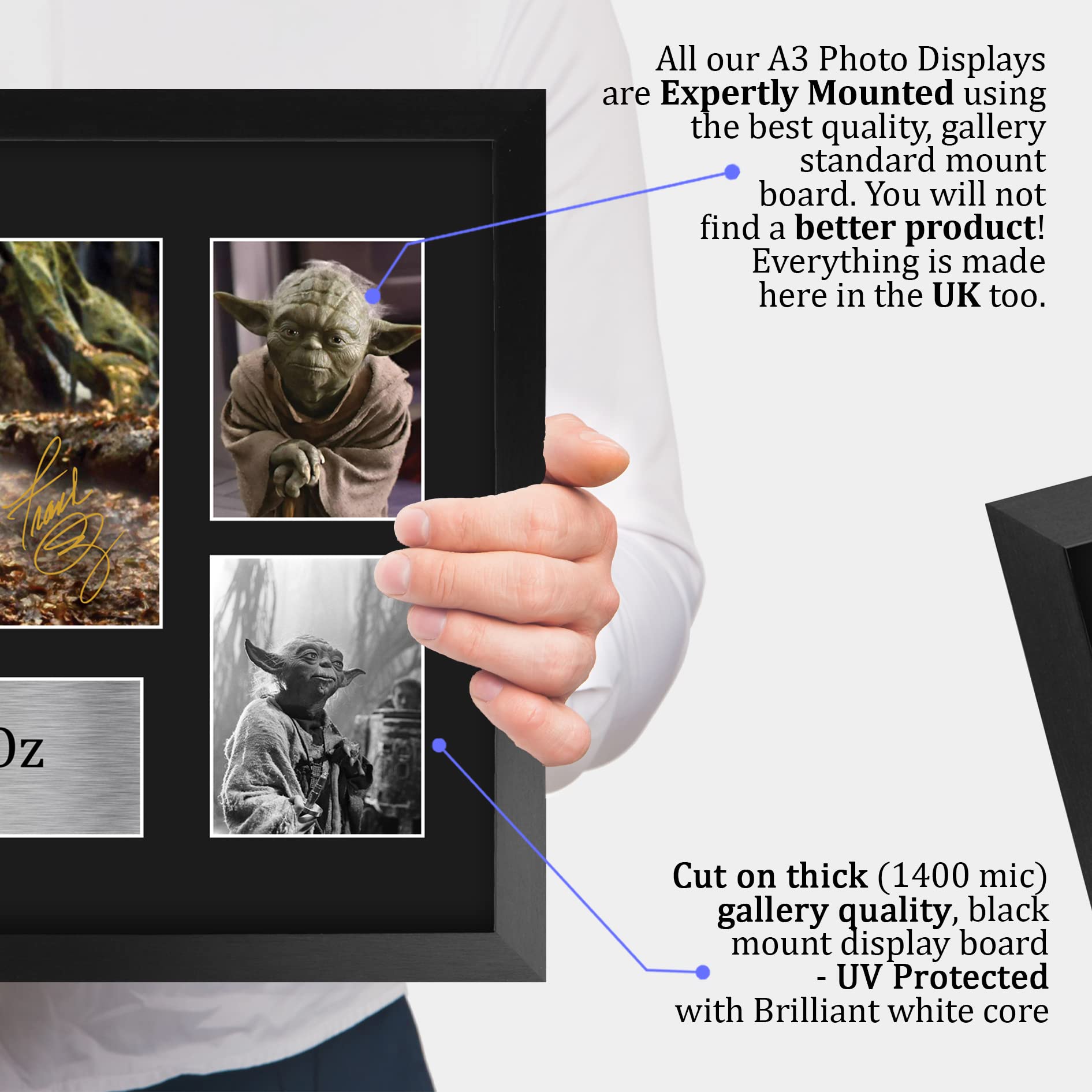HWC Trading Frank Oz Yoda Presents 16 x 12 inch (A3) Printed Gifts Signed Autograph Picture for Movie Memorabilia Fans - 16" x 12" Framed