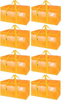 BALEINE 8-Pack Heavy-Duty Moving Bags - Oversized Storage Totes with Reinforced Handles (Light Yellow)