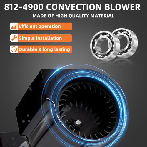 Hiorucet 812-4900 Convection Blower Fan for Quadrafire 1200i Classic Bay Insert, Castile, Contour, Santa Fe Pellet Stoves, for Quadrafire Wood & Gas Stove 7100FP, Columbia Bay FS & Insert, Garnet T